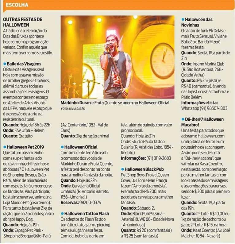 Dia das Bruxas é tema de festas neste final de semana