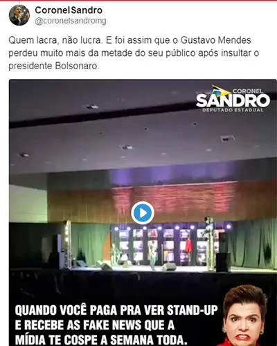 Humorista tem show interrompido após críticas a Bolsonaro. Veja!
