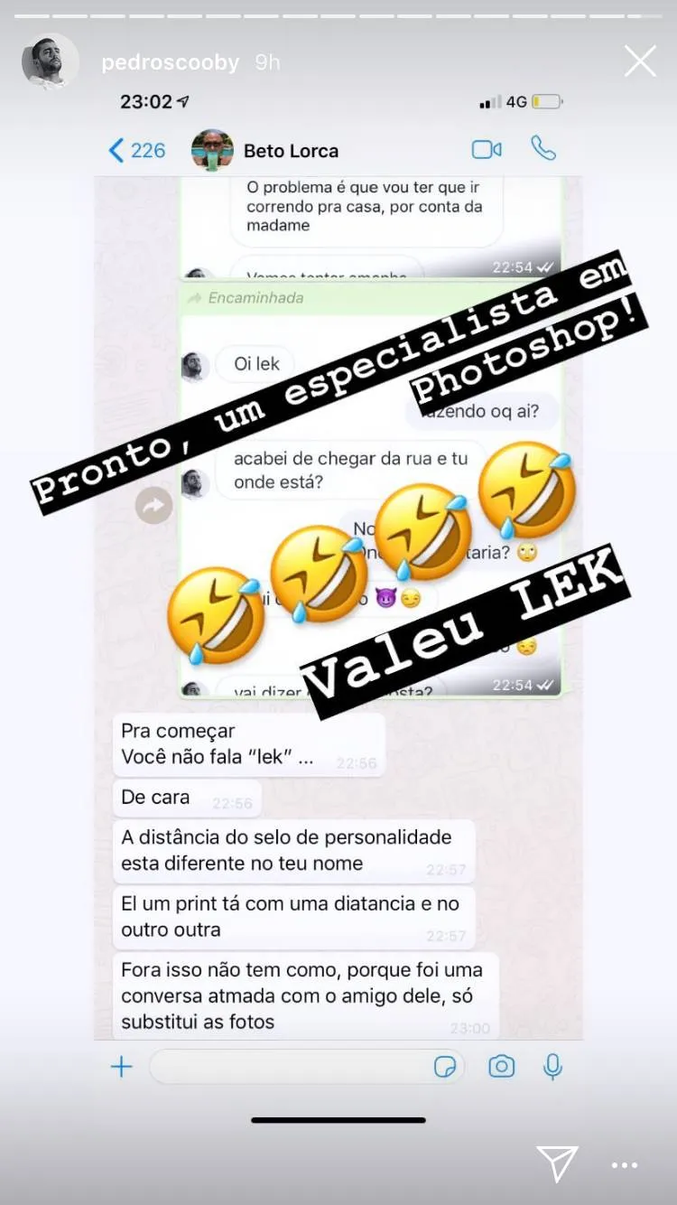 Jornalista diz
que teve caso com Scooby enquanto ele era casado com Luana 