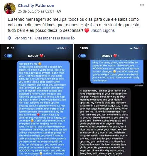 Jovem manda mensagem para pai morto há quatro anos e recebe resposta surpreendente
