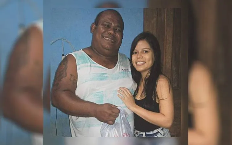 Jamilly com o pai, conhecido ex-lutador Cachorrão
