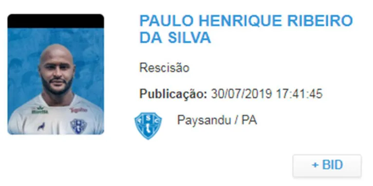 Mais um! Atacante rescinde contrato e está fora do Paysandu