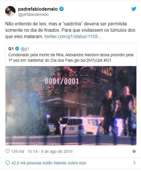 Padre Fábio de Melo deixa rede social após polêmica com Nardoni