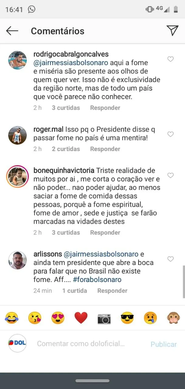 Internautas criticam Bolsonaro em foto de artista paraense