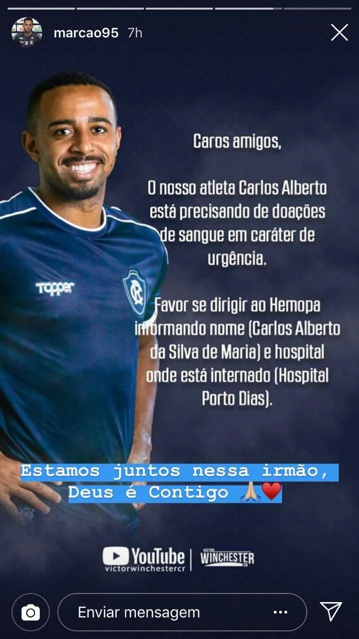 Pentacampeão da seleção e colegas mostram apoio a Carlos Alberto