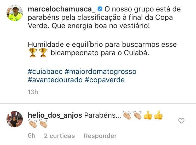 Hélio dos Anjos parabeniza adversário na web pela classificação