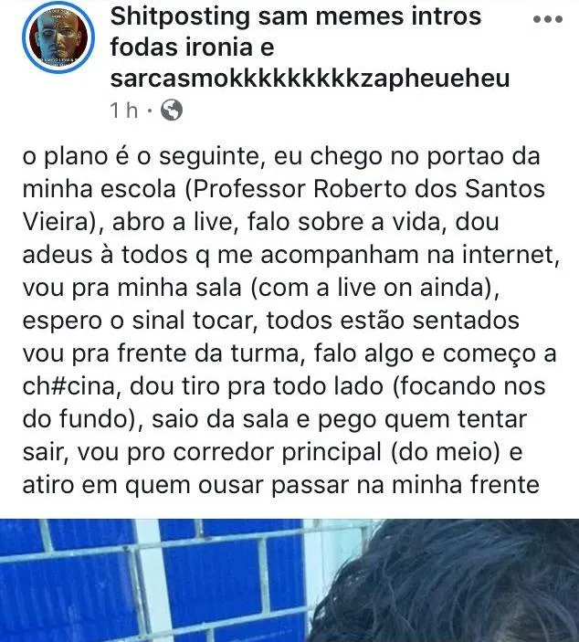 Aluno ameaça fazer chacina em escola da Cidade Nova: 'atiro em quem passar na frente'