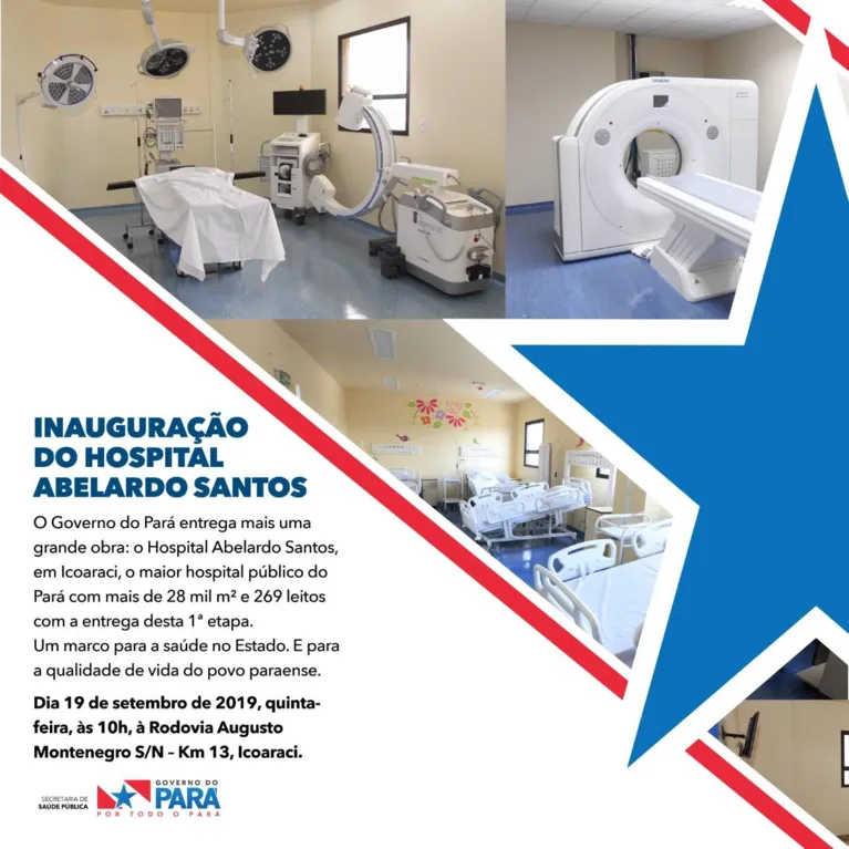 Hospital Abelardo Santos será inaugurado nesta quinta (19)