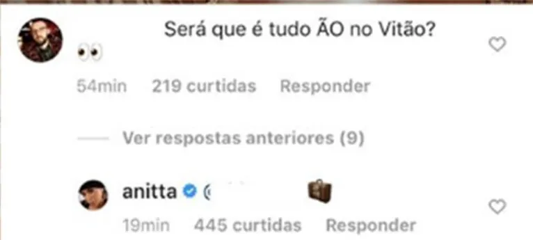 Anitta fala do tamanho da 'mala' de Vitão e dá beijaço no cantor durante show; veja