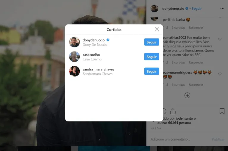 Dony De Nuccio polemiza ao curtir comentário que chama a Globo de 'lixo'