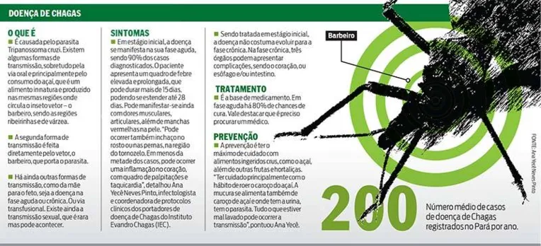 Nove são diagnosticados com doença de Chagas em Belém