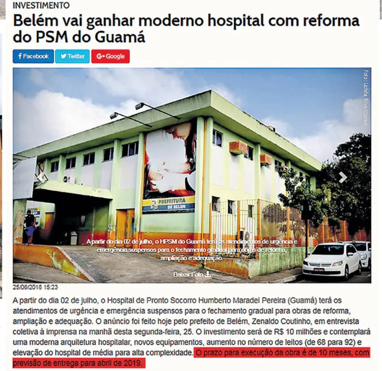 Entrega do novo PSM do Guamá fica só na promessa