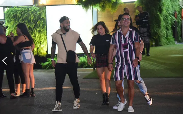 Gabigol e Bruna Griphao deixam Rock in Rio juntos após noite de shows