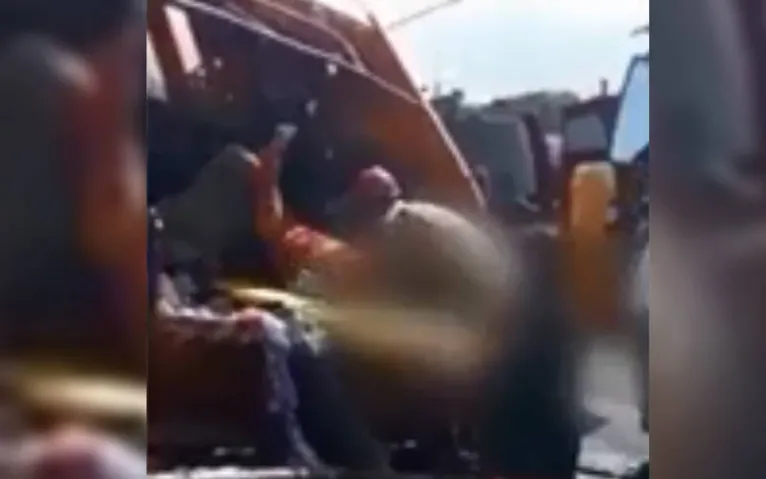 As pernas do homem foram decepadas na altura do joelho