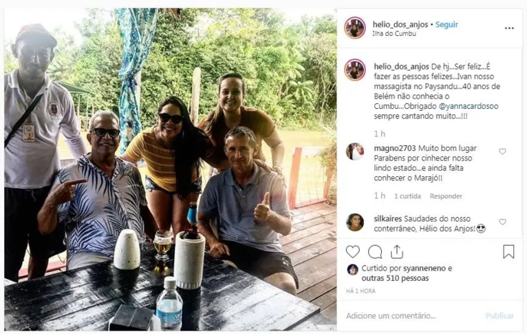 Treinador bicolor aproveita folga para passear na Ilha do Combu