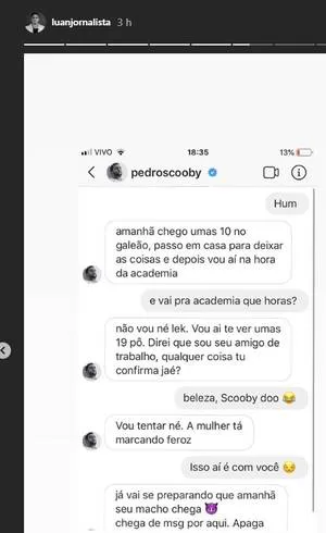 Jornalista diz
que teve caso com Scooby enquanto ele era casado com Luana 