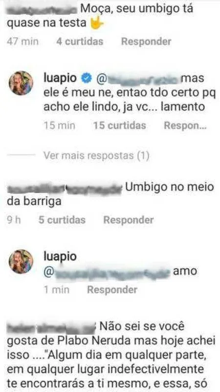 Piovani posa de biquíni e fãs implicaram; ' o umbigo tá quase na testa'