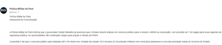 Concurso da PM PA: edital deve sair até dezembro