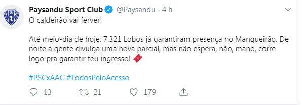 Paysandu já tem mais de sete mil ingressos vendidos para jogo contra o Atlético
