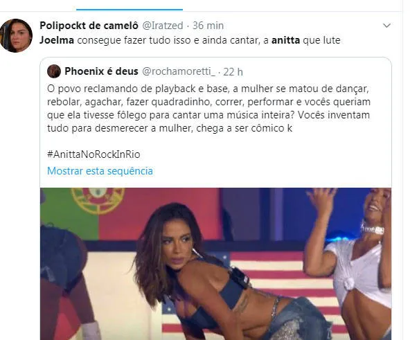 'Joelma faz melhor', disparam internautas após suposto playback de Anitta