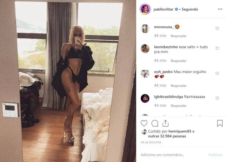  Pabllo Vittar surge de lingerie e encanta marmanjos na web; veja!