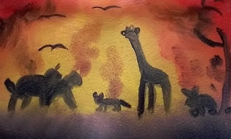 Girafa em pintura no corpo deu início à polêmica 
