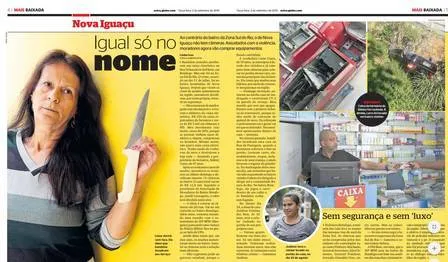 Josilene, no detalhe, na matéria publicada no Mais Baixada
