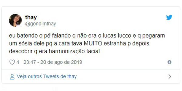 Lucas Lucco é criticado por fãs após realizar harmonização facial
