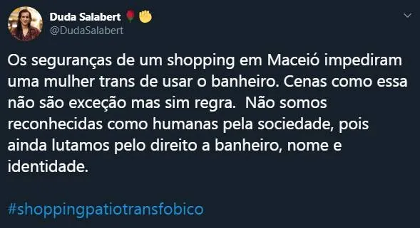 Travesti é expulsa de shopping após tentar usar banheiro feminino. Veja o vídeo!