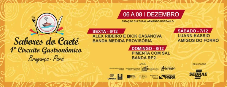 Sabores do Caeté são atrações de festival gastronômico em Bragança
