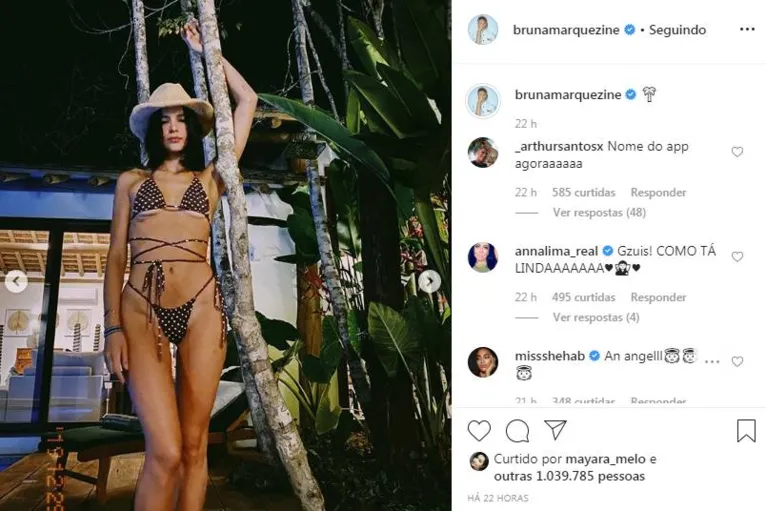 Internautas 'reclamam' que Bruna Marquezine está 'magra demais' e ela rebate