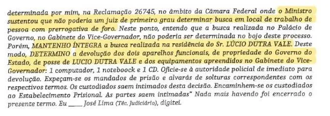 Juiz  anula mandado de busca e apreensão no gabinete de Vice-Governador 