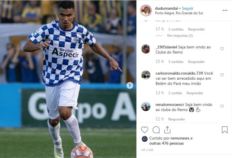 Torcida azulina aprova novo lateral do Clube do Remo