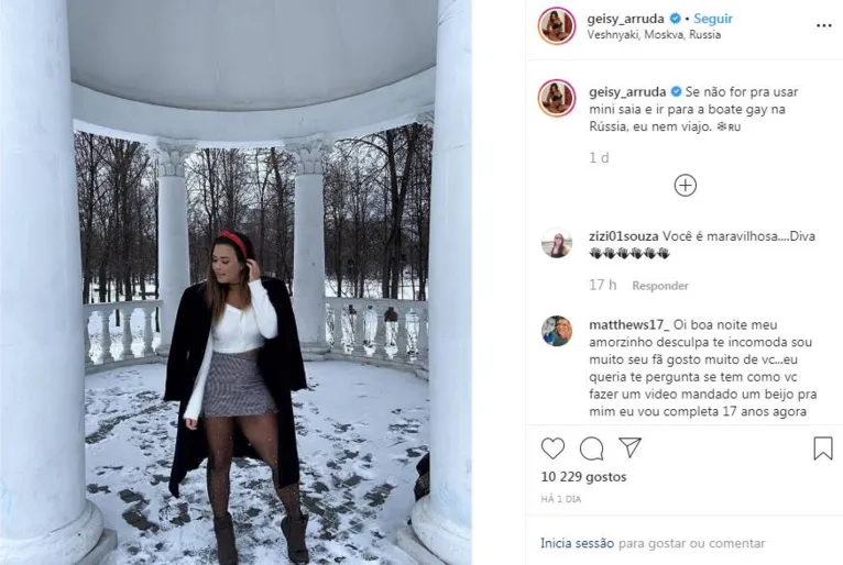 Geisy Arruda passa perrengue na Rússia