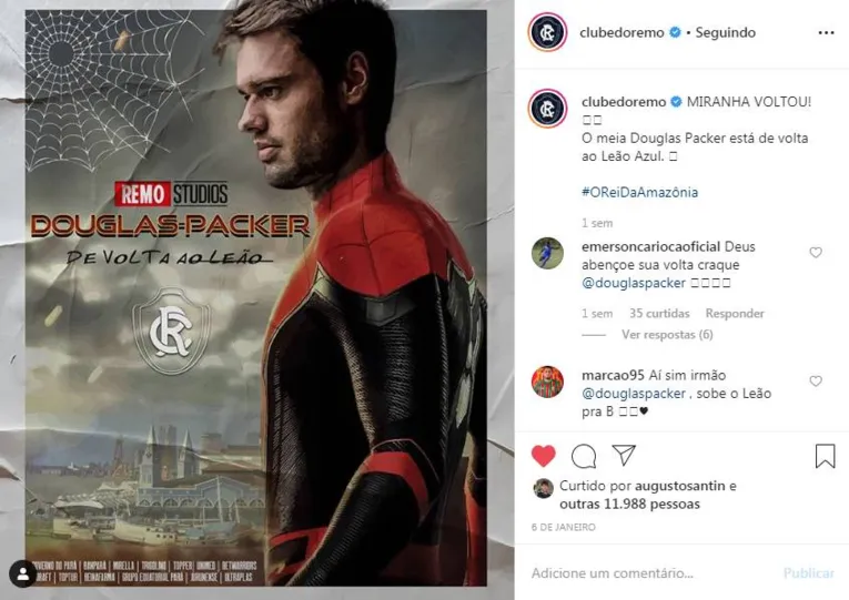 Meia Douglas Packer é reapresentado à torcida