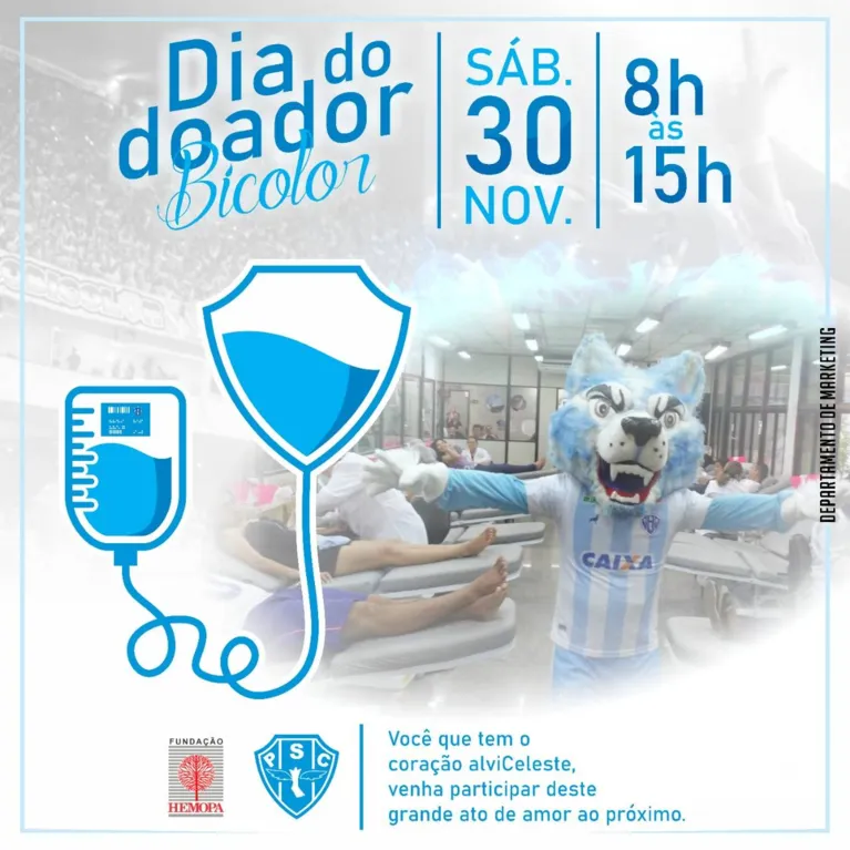 Torcida bicolor é convocada para doar sangue. Saiba como participar!