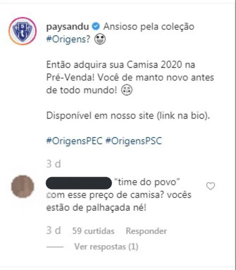 Preço alto de camisa do Paysandu para 2020 gera reclamações entre torcedores