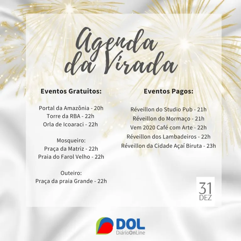 Para todos os bolsos: confira a programação de festas para curtir o Réveillon em Belém