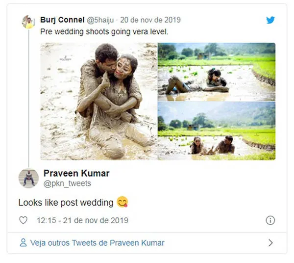 Segundo usuários do Twitter, sessão de fotos se parece mais com um 'pós-casamento'.