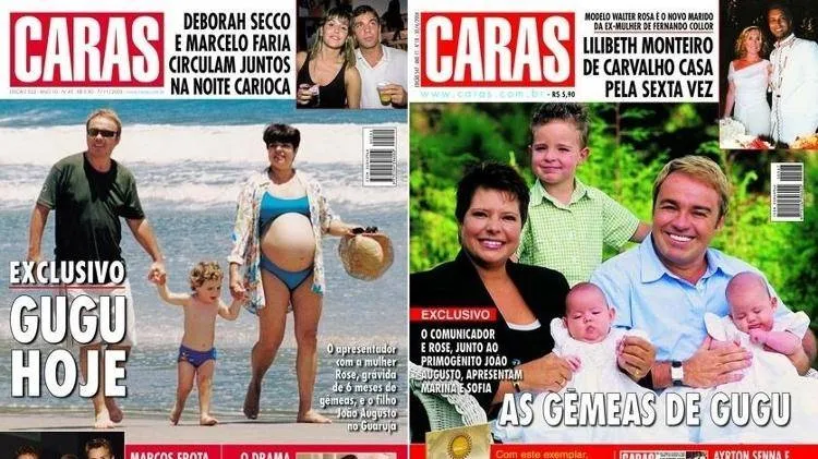 Segunda gravidez de Gugu e Rose estampou a revista Caras em 2003.
