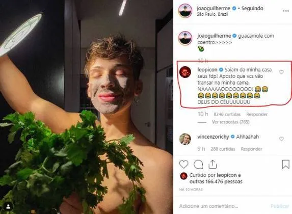 Os seguidores ficaram chocados com o comentário do cunhado do ator.