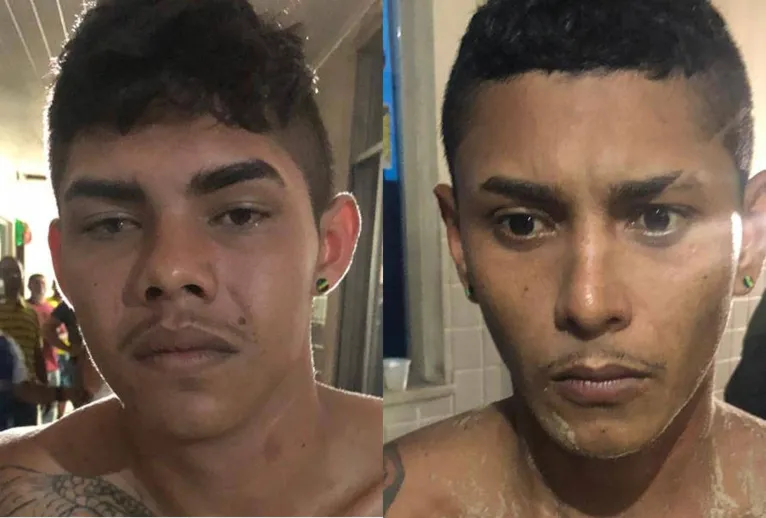 Randson (esquerda) e Naldo (direita) foram presos; a polícia continua as buscas para prender os outros dois envolvidos no crime.