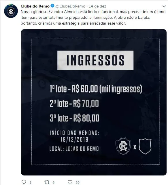 Remo lança campanha para restabelecer iluminação do Baenão