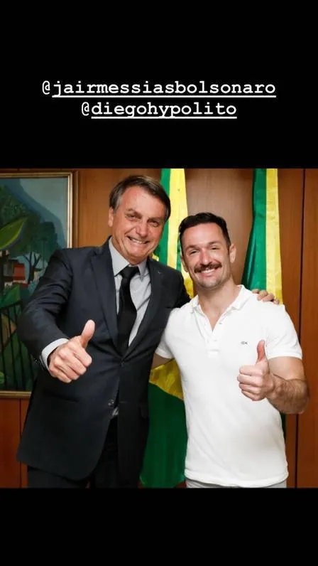 Diego Hypólito é 'cancelado' após foto com Bolsonaro e rebate: 'Sou de Deus'