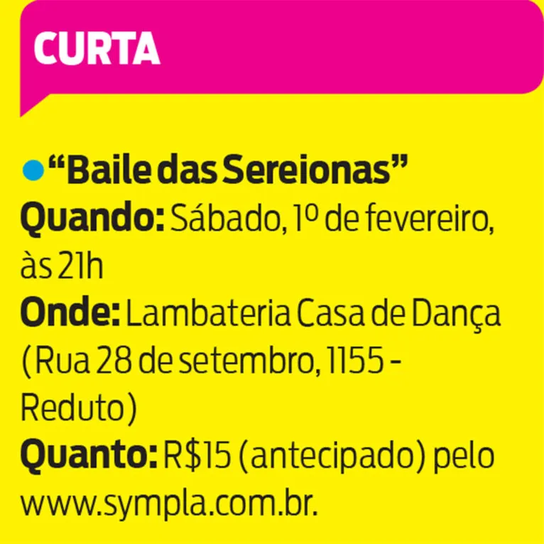 Sábado é dia de carnavalizar com as sereionas 