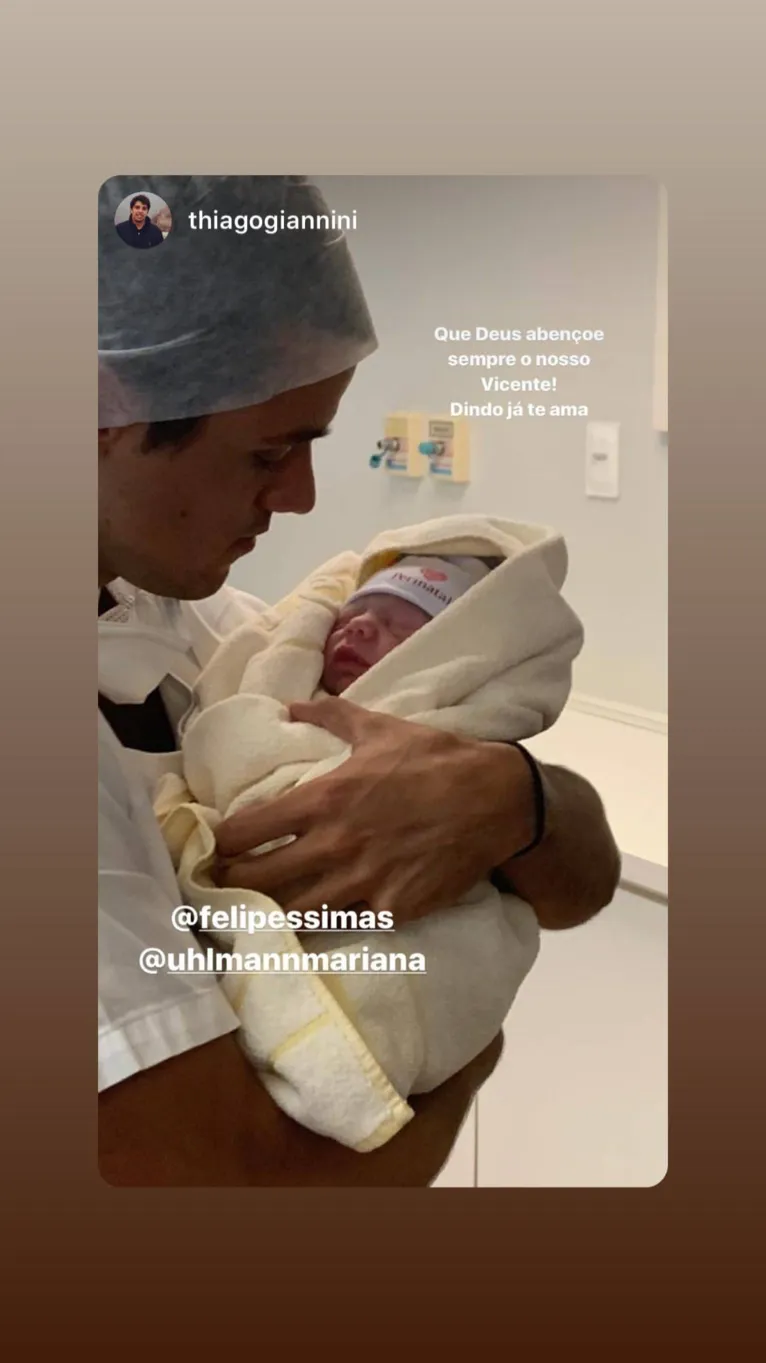 Nasce terceiro filho de Felipe Simas e Mariana Uhlmann. Conheça o bebê!