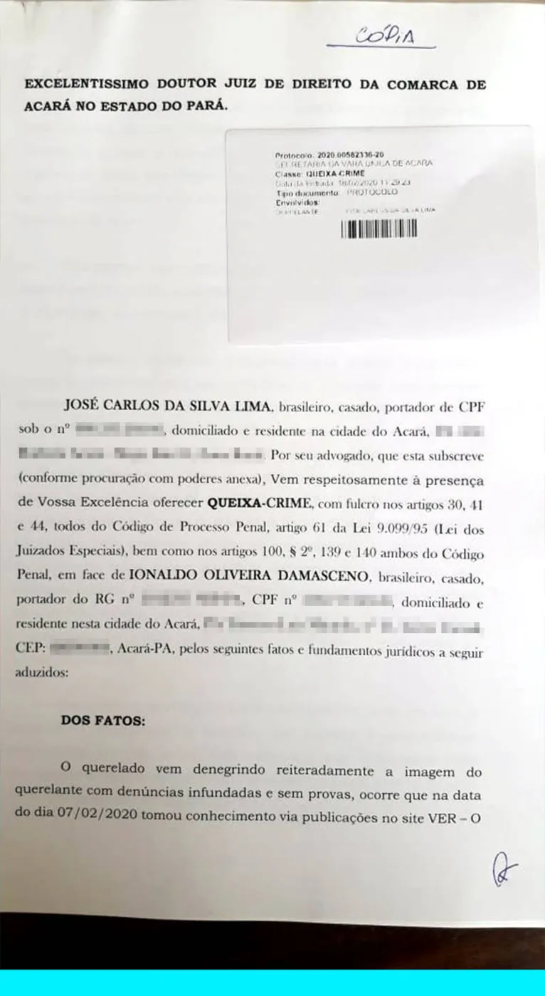 Prefeita
de Acará se defende das acusações contra gestão no município