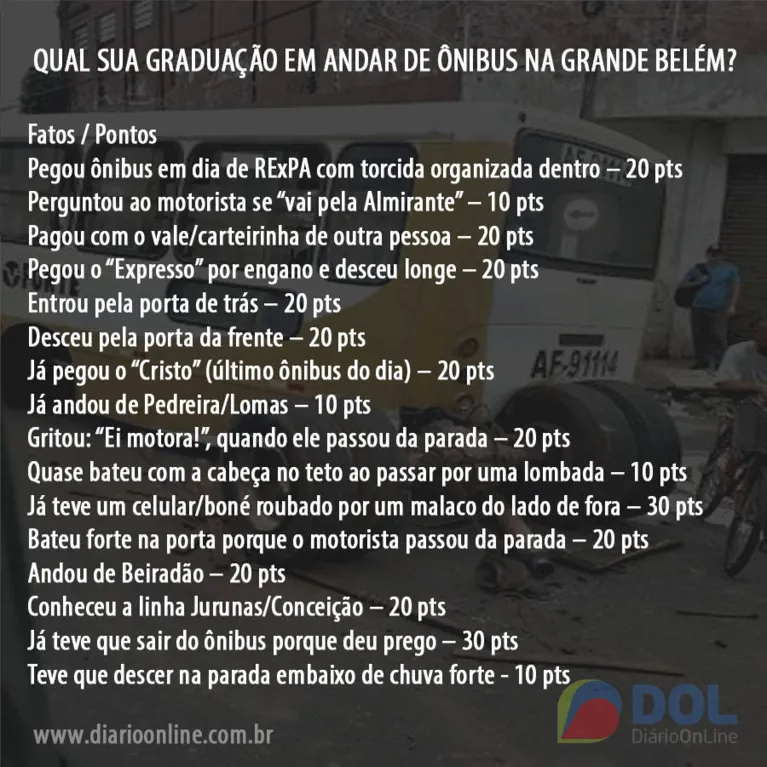 Teste: qual sua graduação em andar de ônibus em Belém?