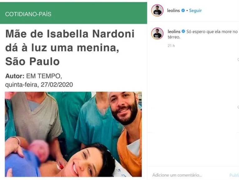 Leo Lins faz 'piada' com parto da mãe de Isabella Nardoni e revolta internautas