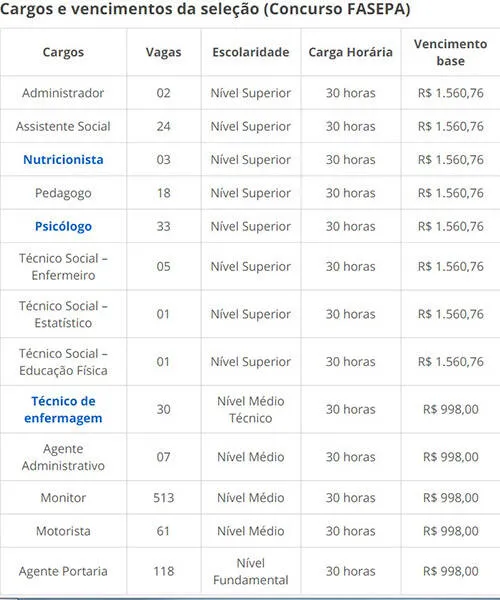 Fundação Socioeducativa do Pará abre seleção com mais de 800 vagas